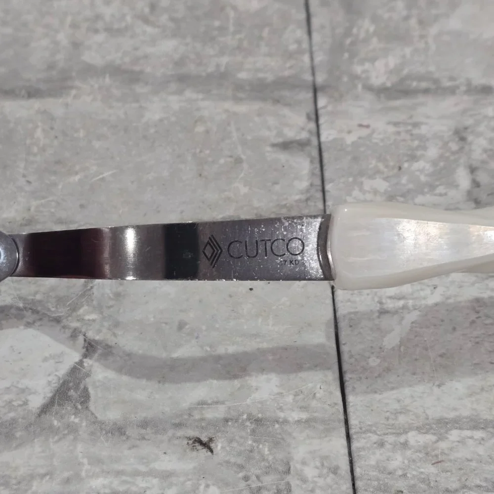 Vintage Cutco Pearl Handle Serving Spoon #1712 Stainless Steel‎ USA 12